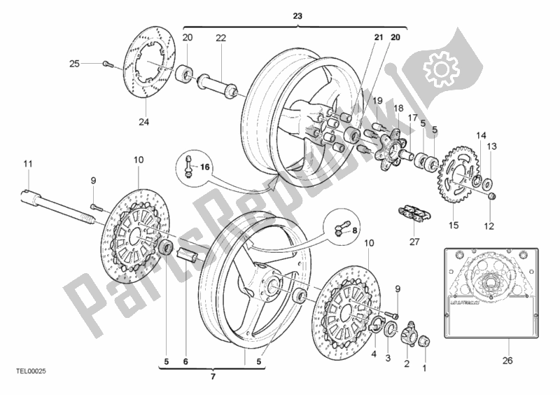 All parts for the Wheels of the Ducati Supersport 750 SS 2000